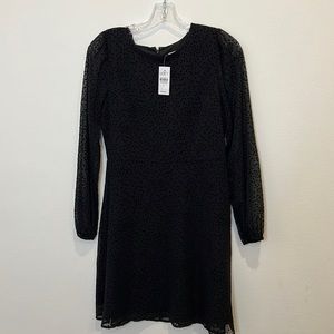 New! Black sheer sleeve dress